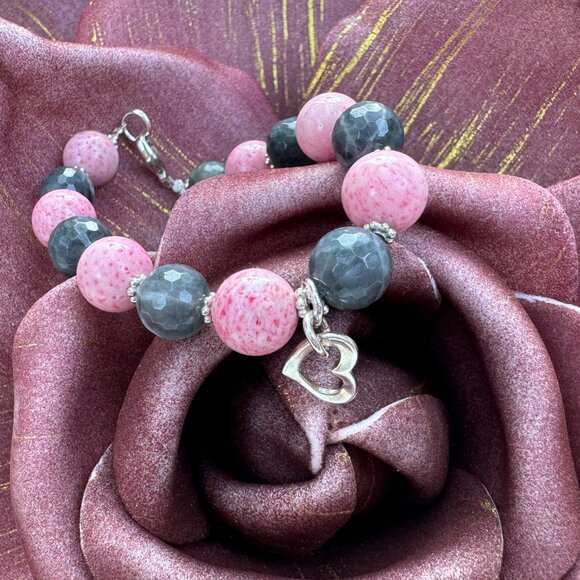 Silver Heart Hand Made Bracelet by Anwen - Picture 5 of 16